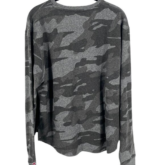League Martha's Vineyard Sweatshirt High Low Long Sleeve Grey Camo Print Large - Picture 2 of 9